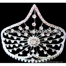 Corona grande de la tiara del rhinestone (GWST12-505C)